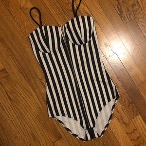 Black & white striped bodysuit